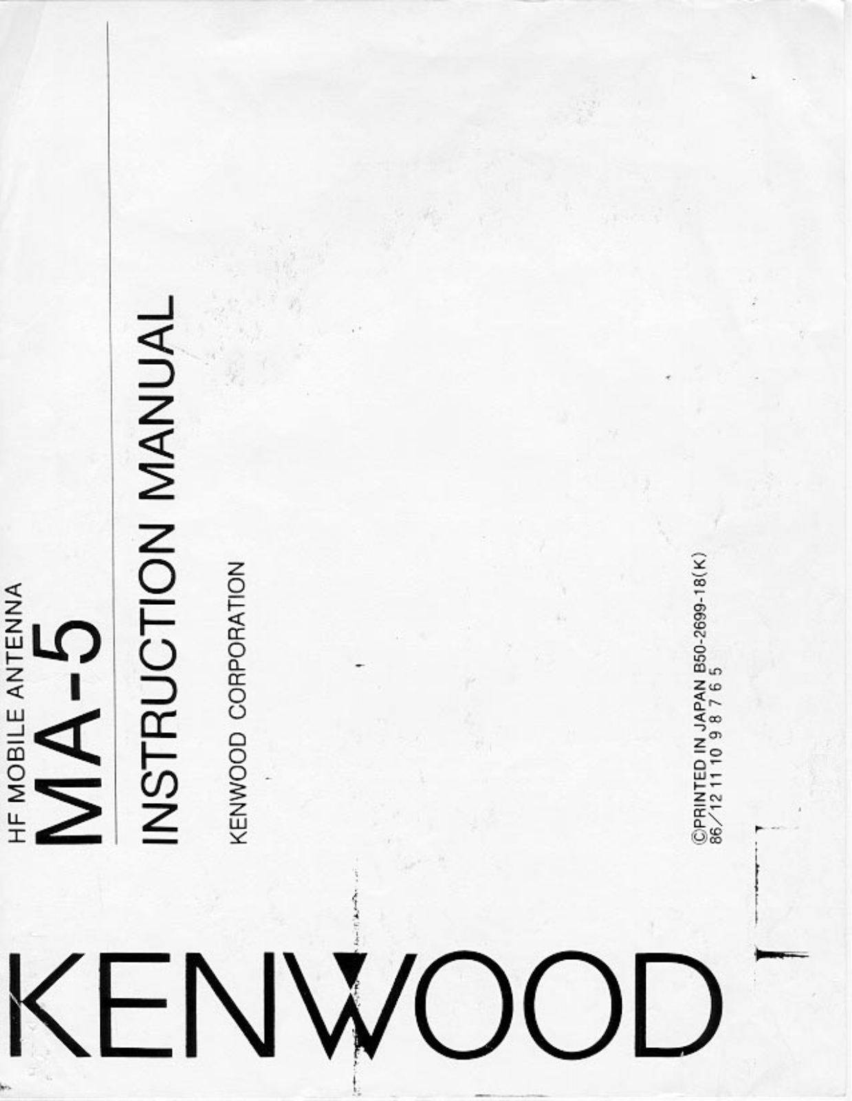 Kenwood MA-5 User Manual