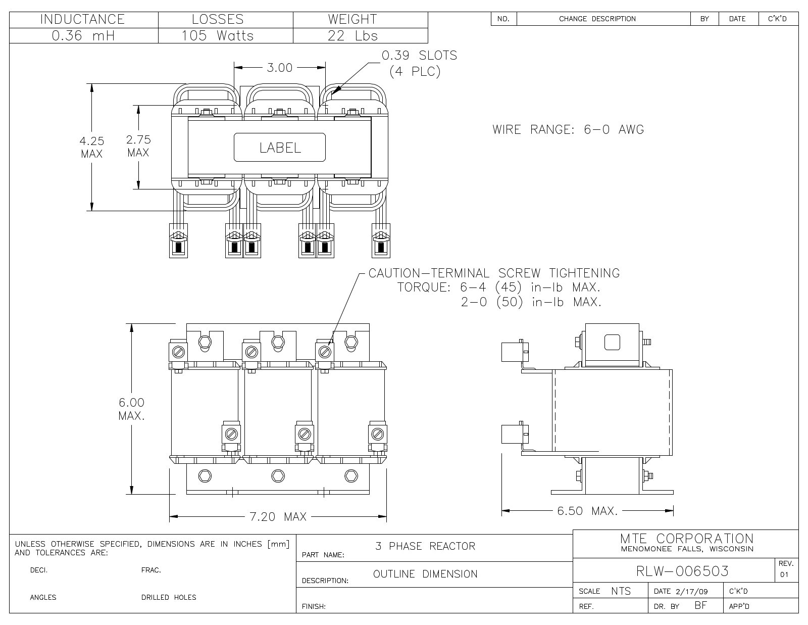 MTE RLW-006503 CAD Drawings