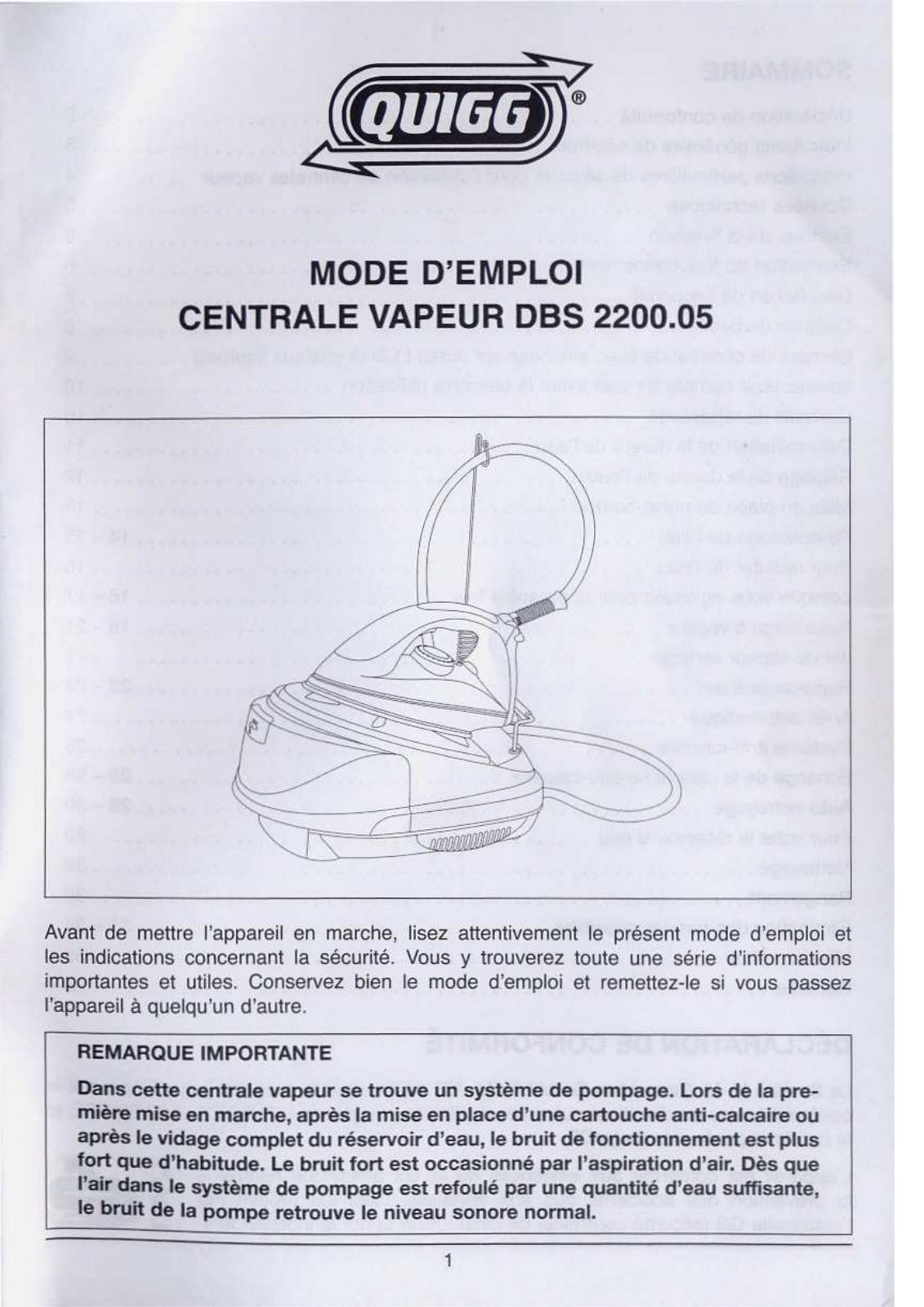 QUIGG DBS2200.05 User Manual