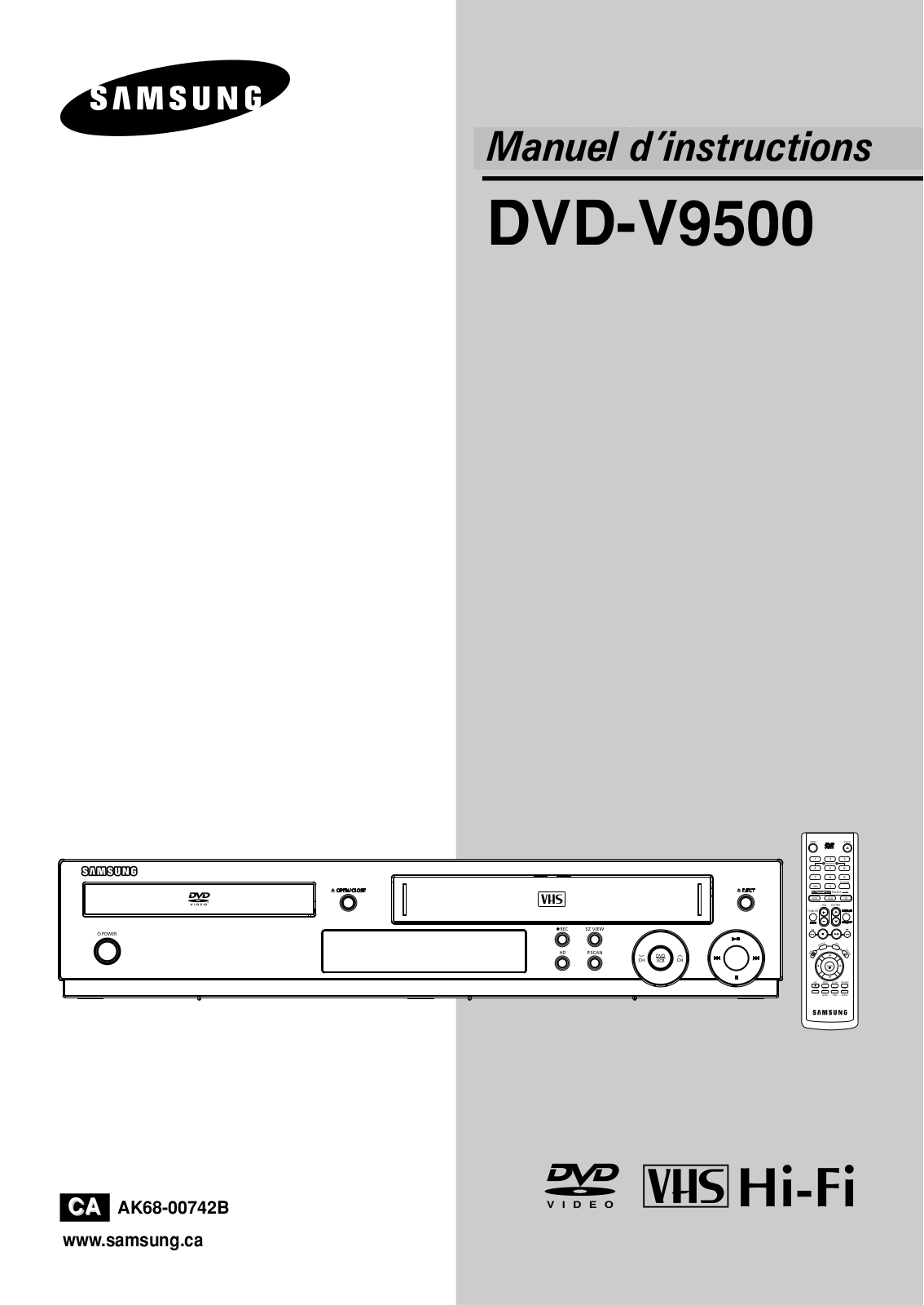 Samsung DVD-V9500 User Manual