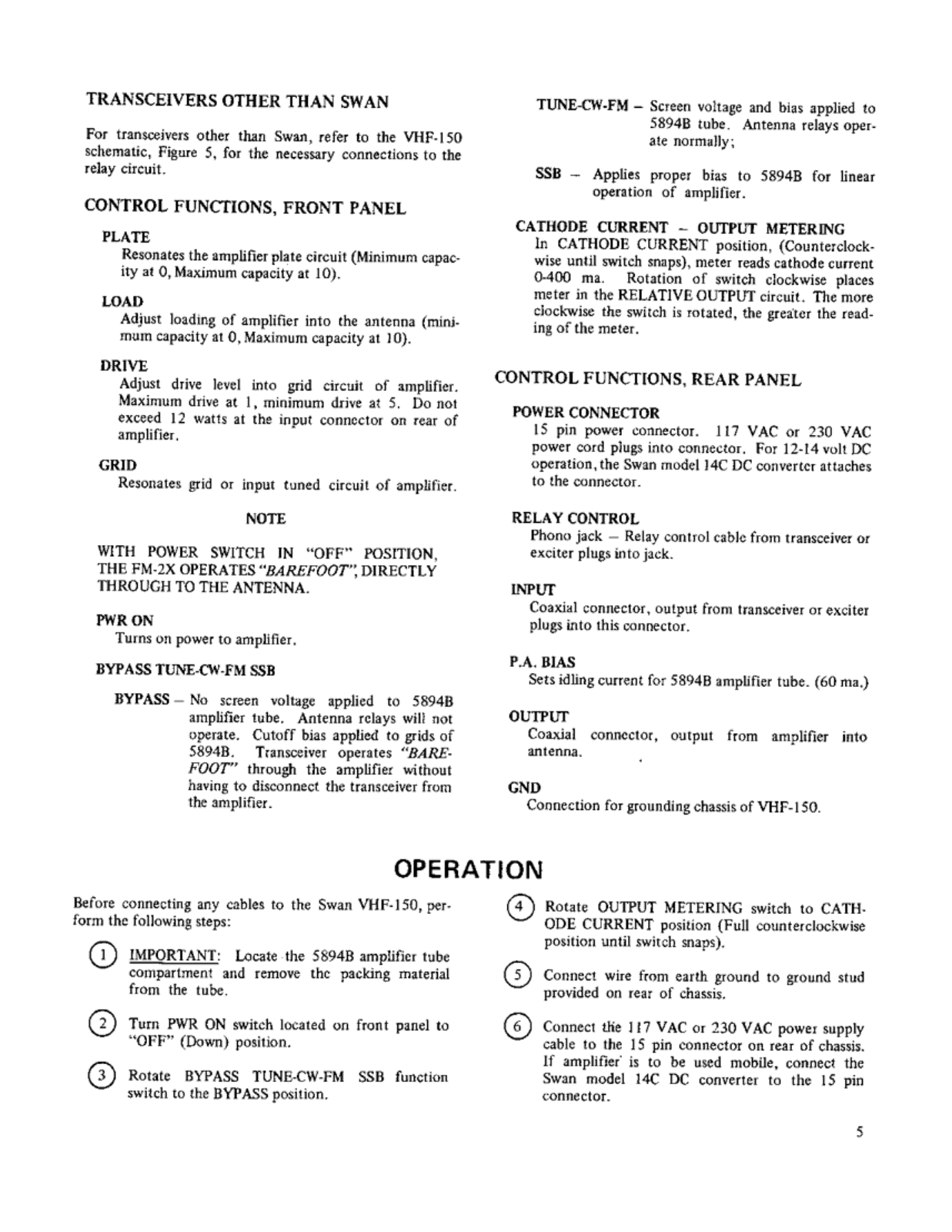 Swan VHF-150 User Manual (PAGE 06)