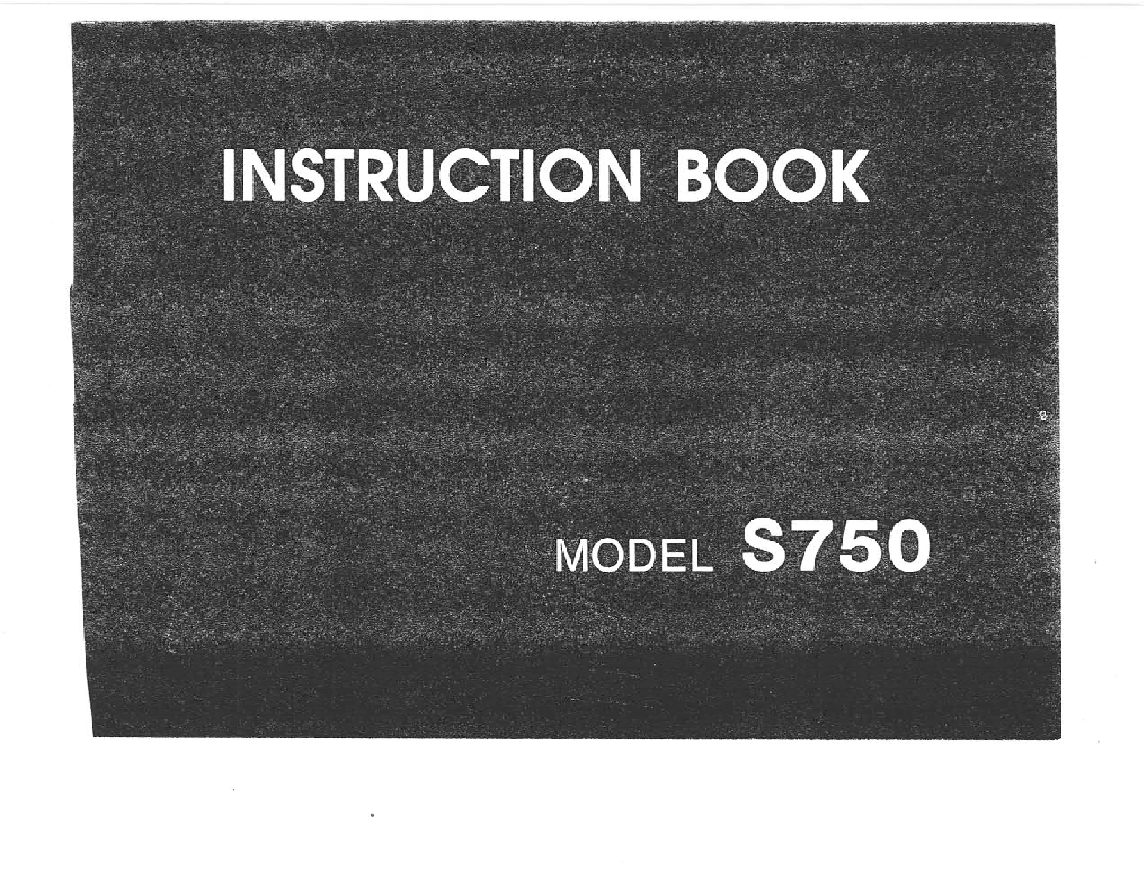 Janome Classmate S750 Instruction Manual