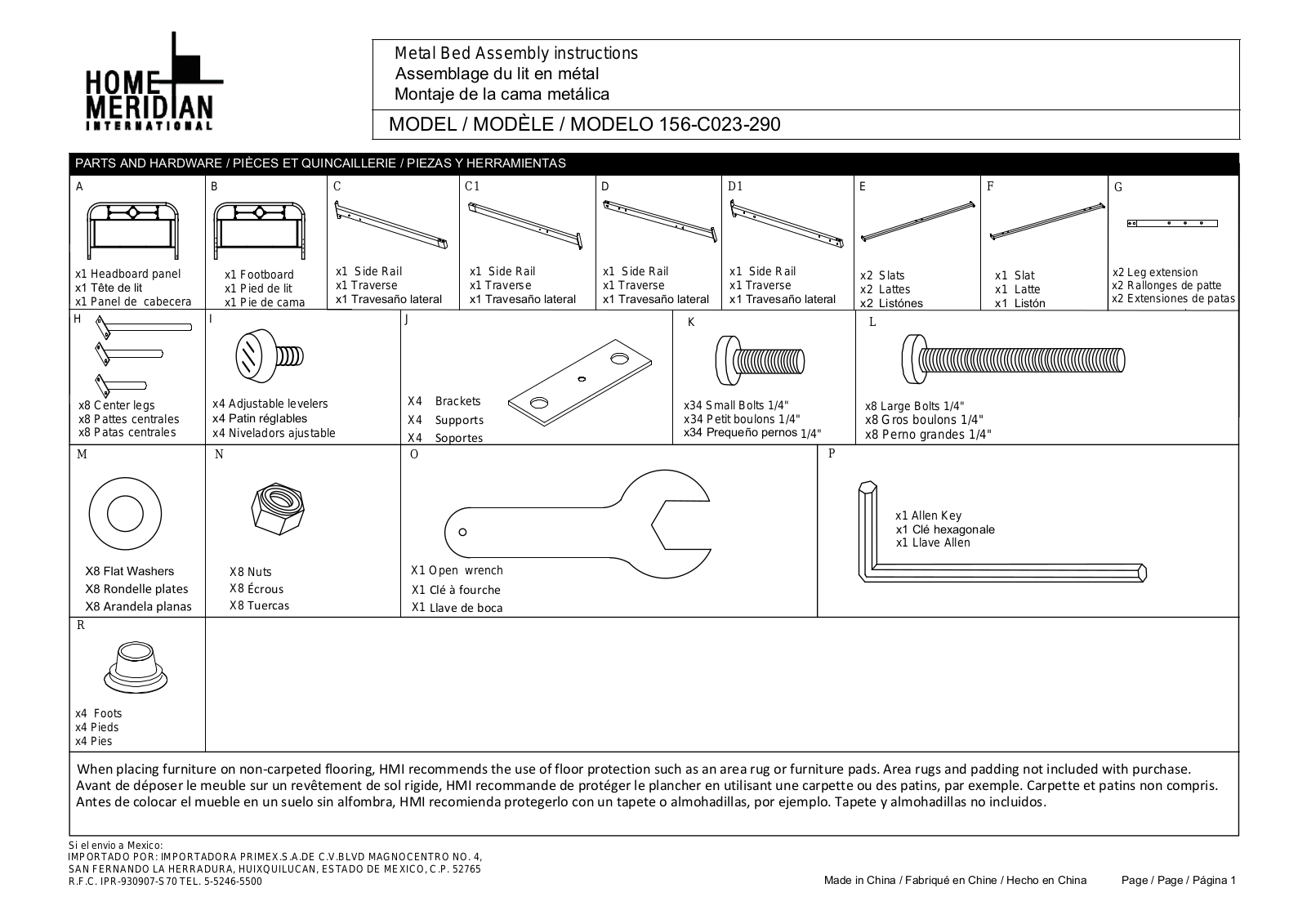 HomeFare 156C023290 Assembly Guide