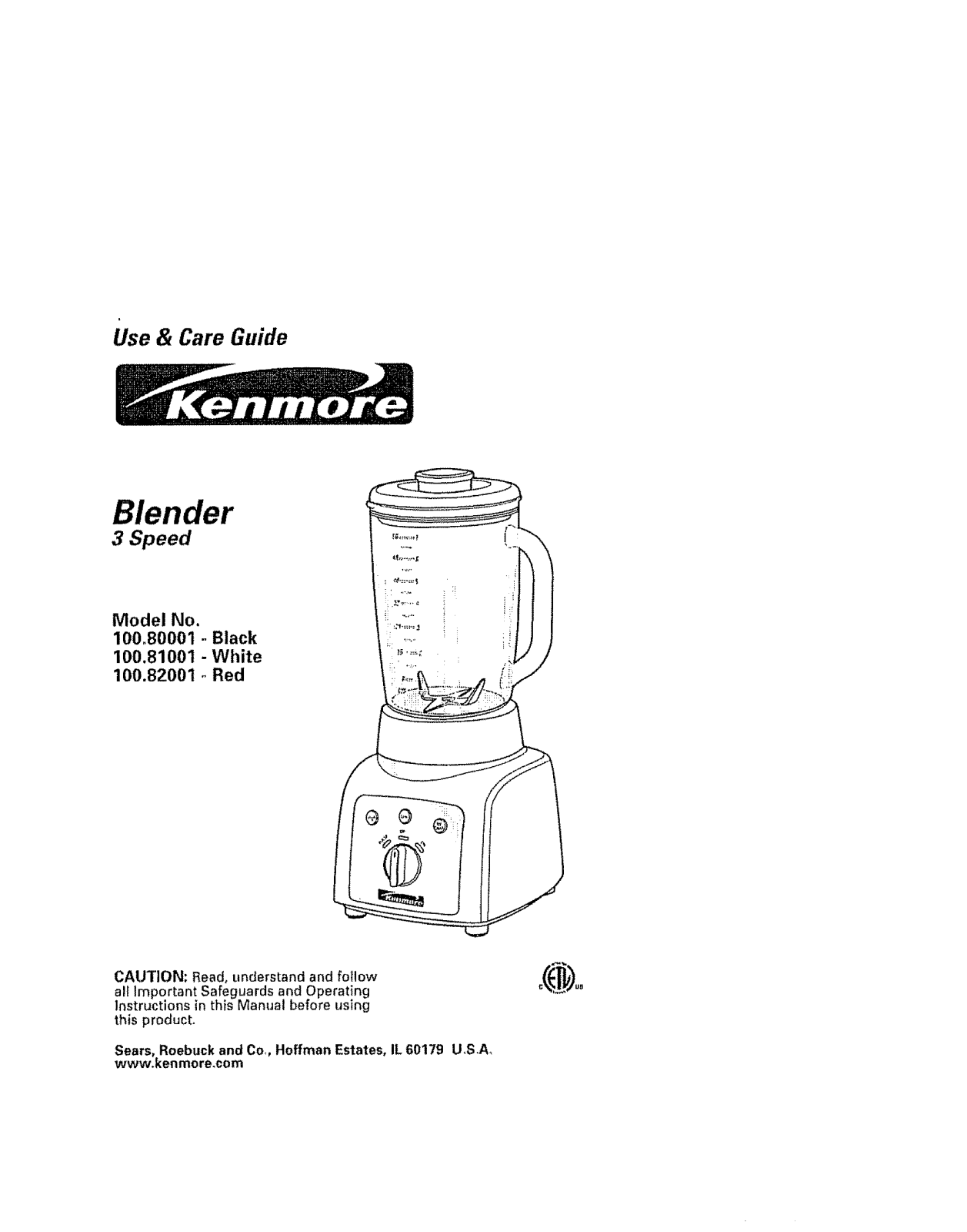Kenmore 100.82001, 100.80001, 100.81001 User Manual - ManualMachine.com