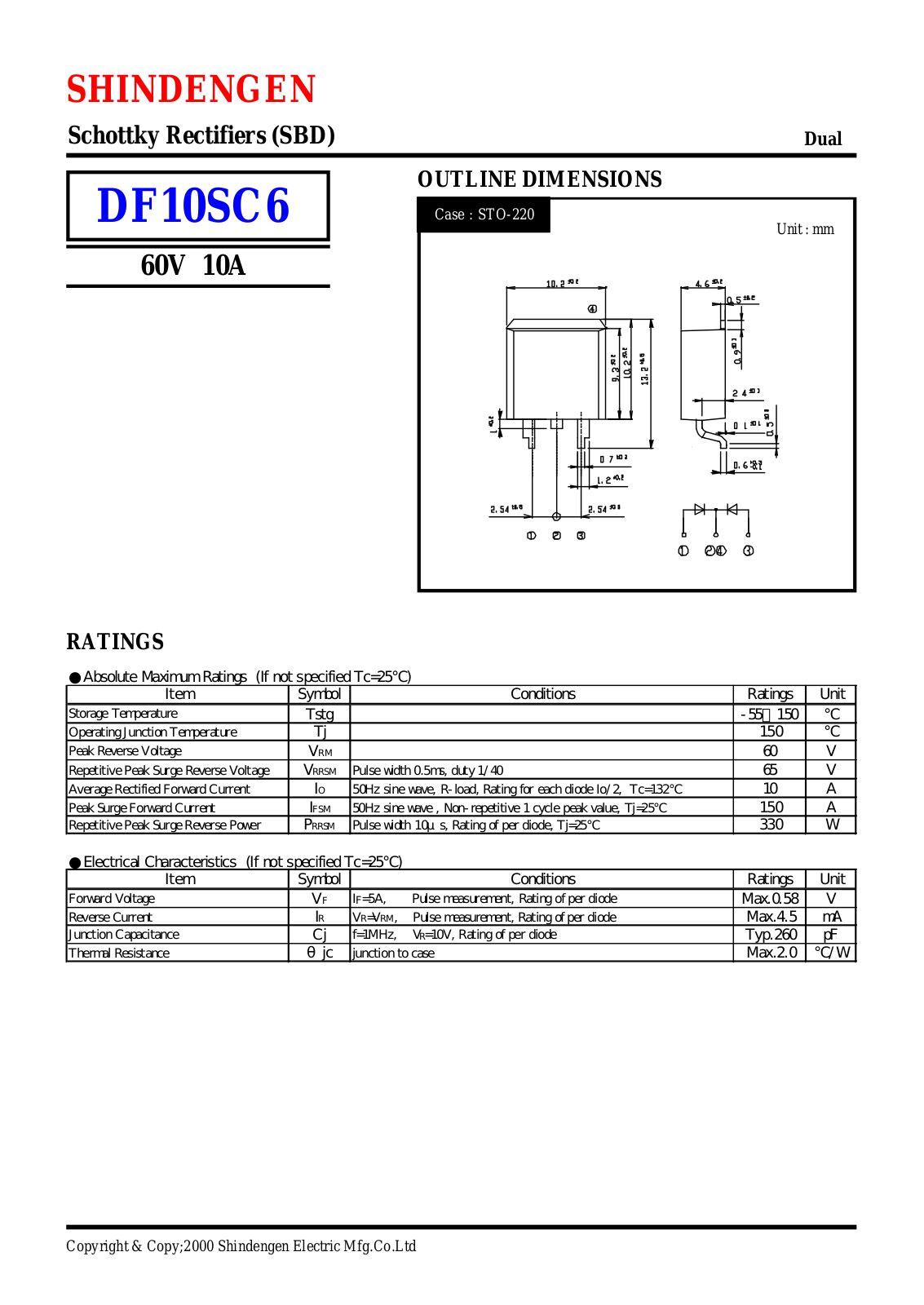 Datasheet DF10SC6 Datasheet (Shindengen) - ManualMachine.com