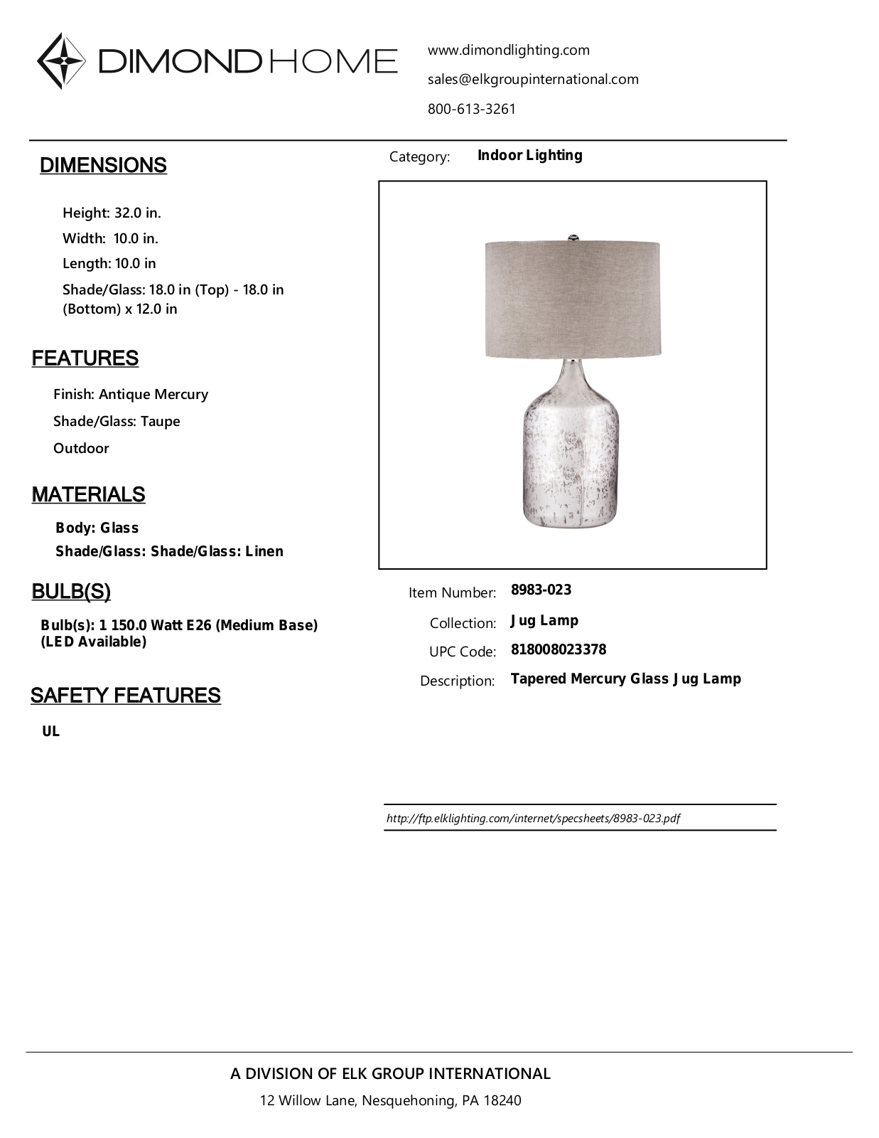 ELK Home 8983023 User Manual