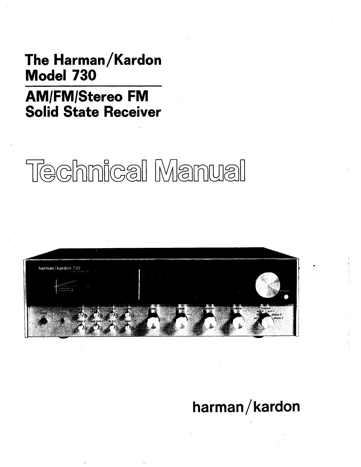 Harman Kardon 730, HK-730 Service manual
