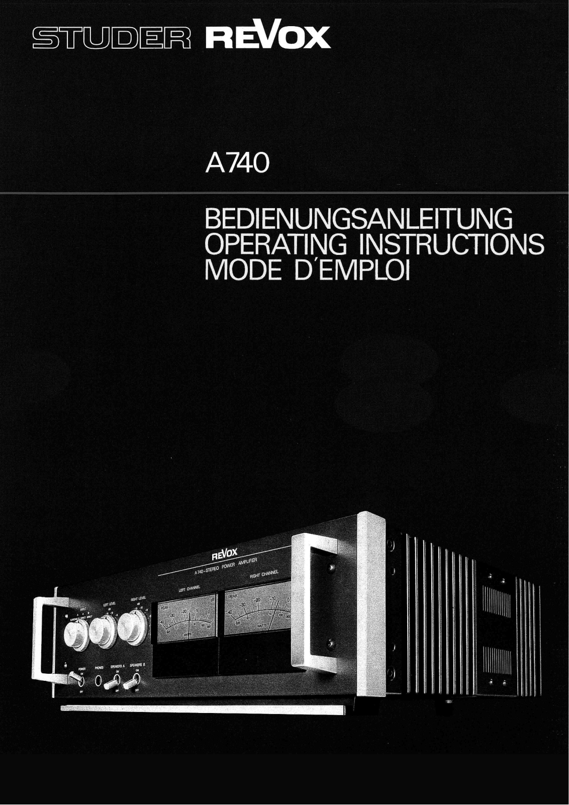 Revox A-740 Owners manual