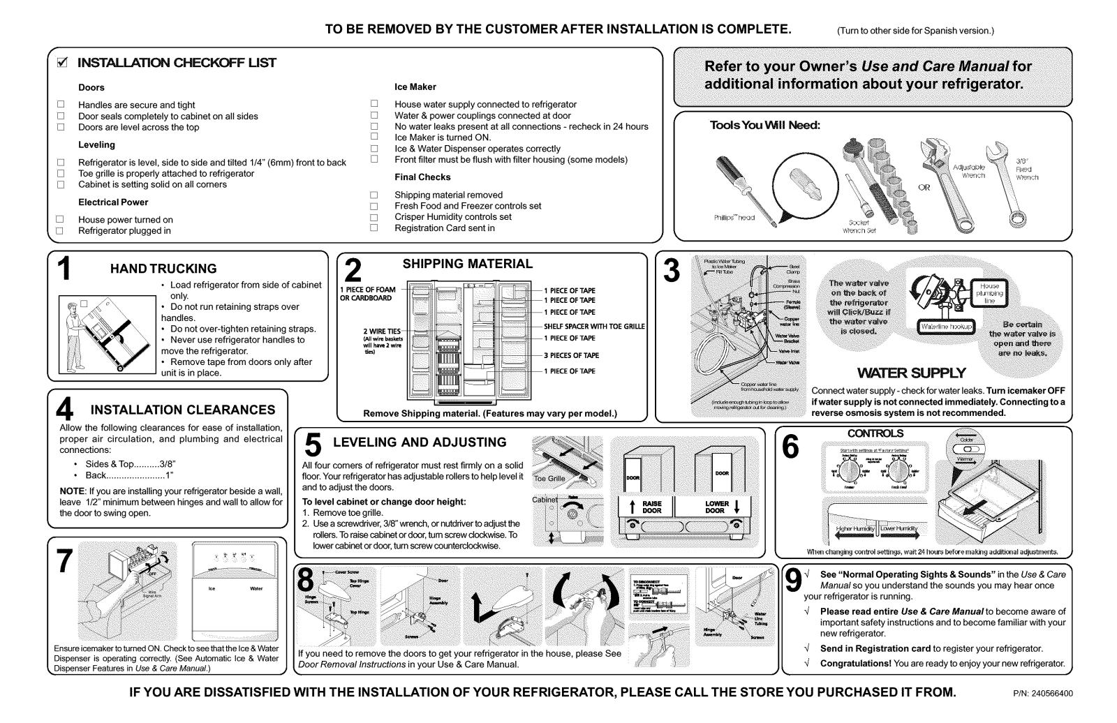 Frigidaire FRS23LH5DS4, FRS26KF6CW1, FRS26LF8CB1, FRS26LF8CB3, FRS6LR5ES7 Installation Guide - ManualMachine.com