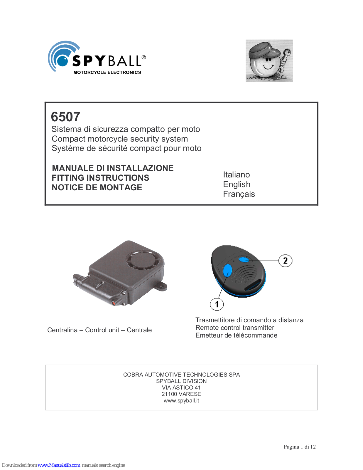 SPY Ball 6507 Fitting Instructions Manual