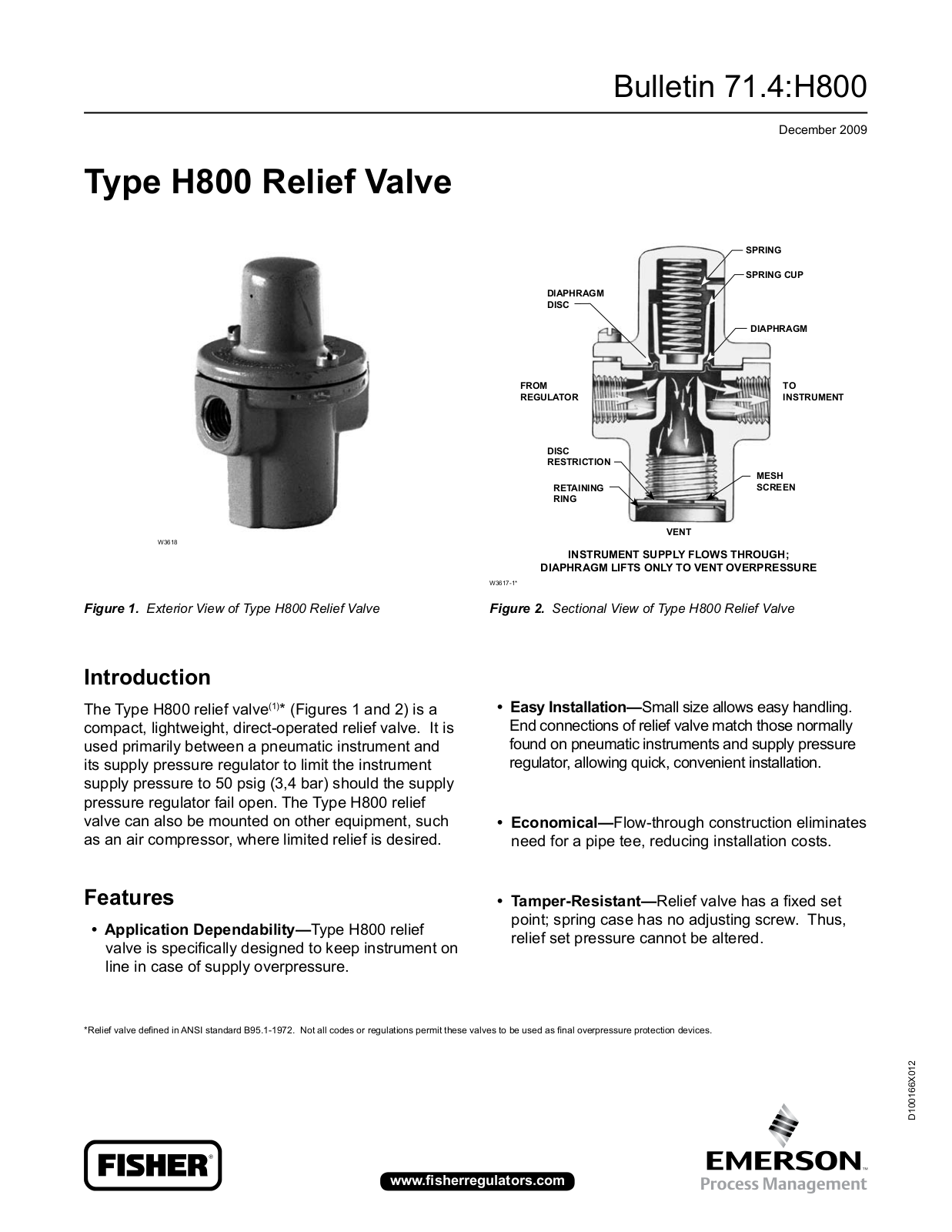 Emerson H800 Data Sheet