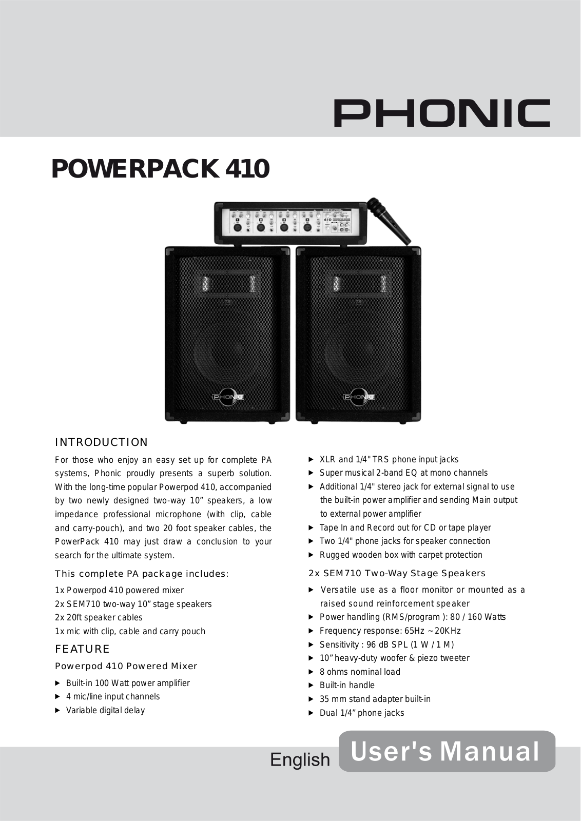 Phonic POWERPACK 410 User Manual - ManualMachine.com