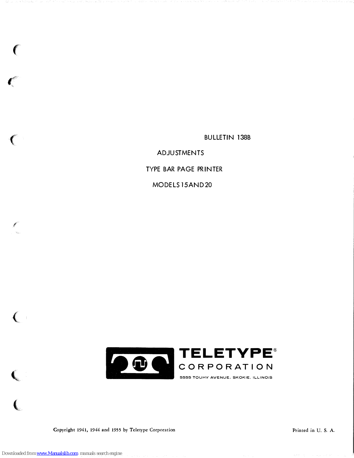 Teletype 15AND20 Bulletin - ManualMachine.com