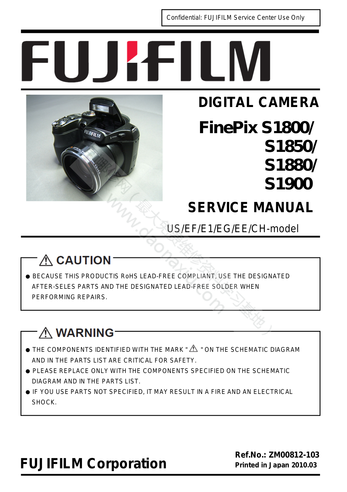 FujiFilm FinePix S1800, FinePix S1850, FinePix S1880, FinePix S1900 Service Manual