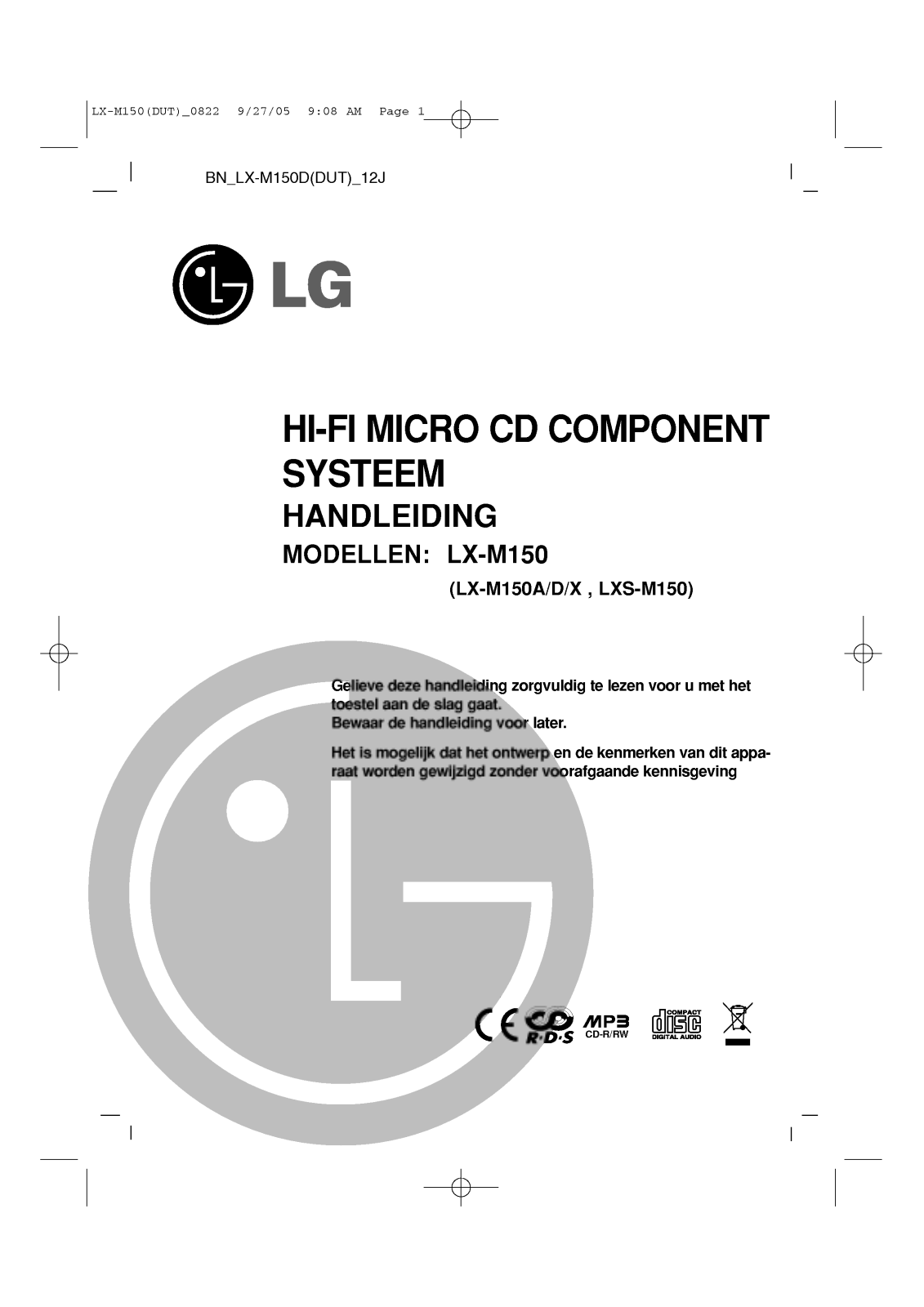 LG LX-M150D Instruction manual