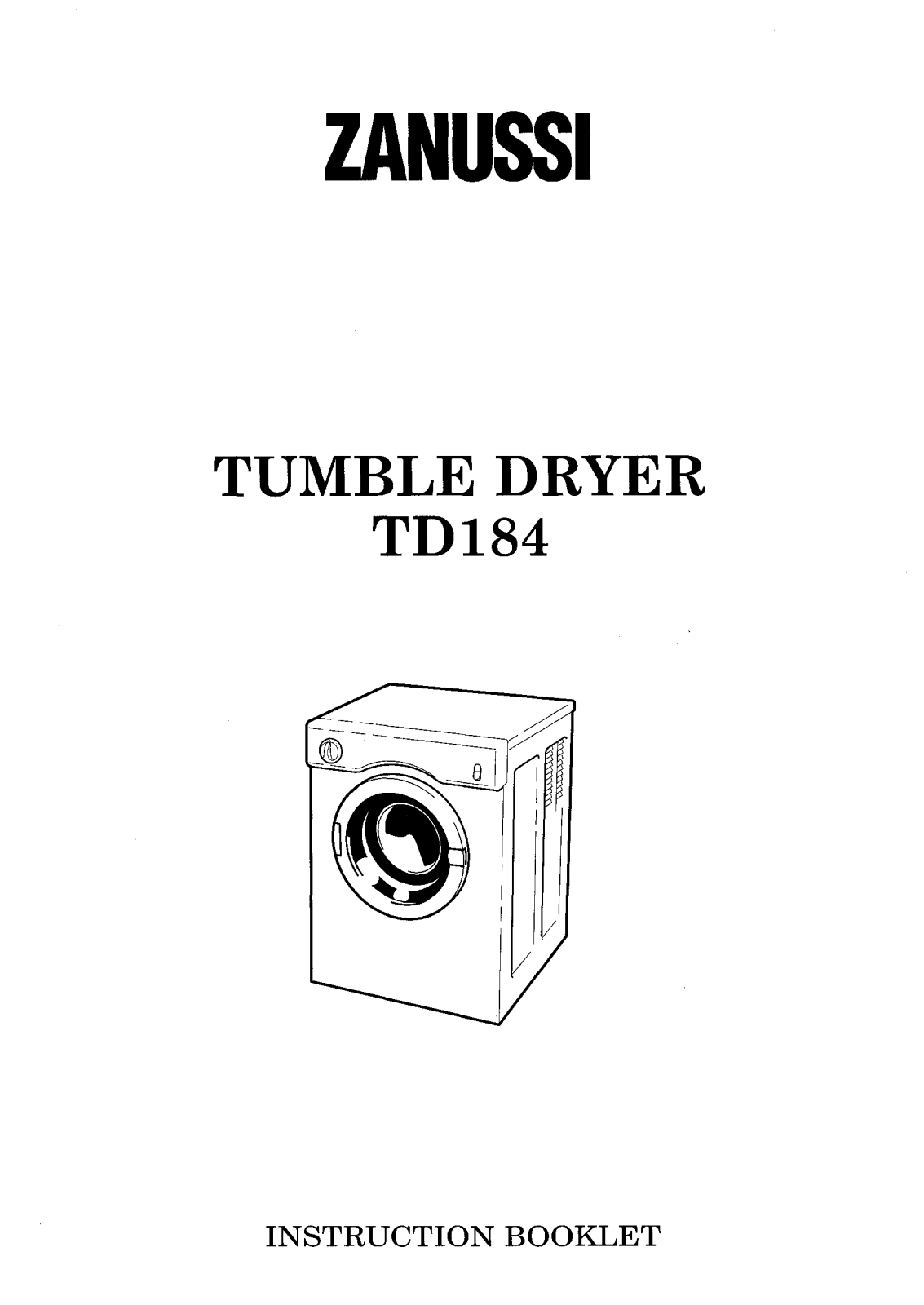 Zanussi TD184W User Manual