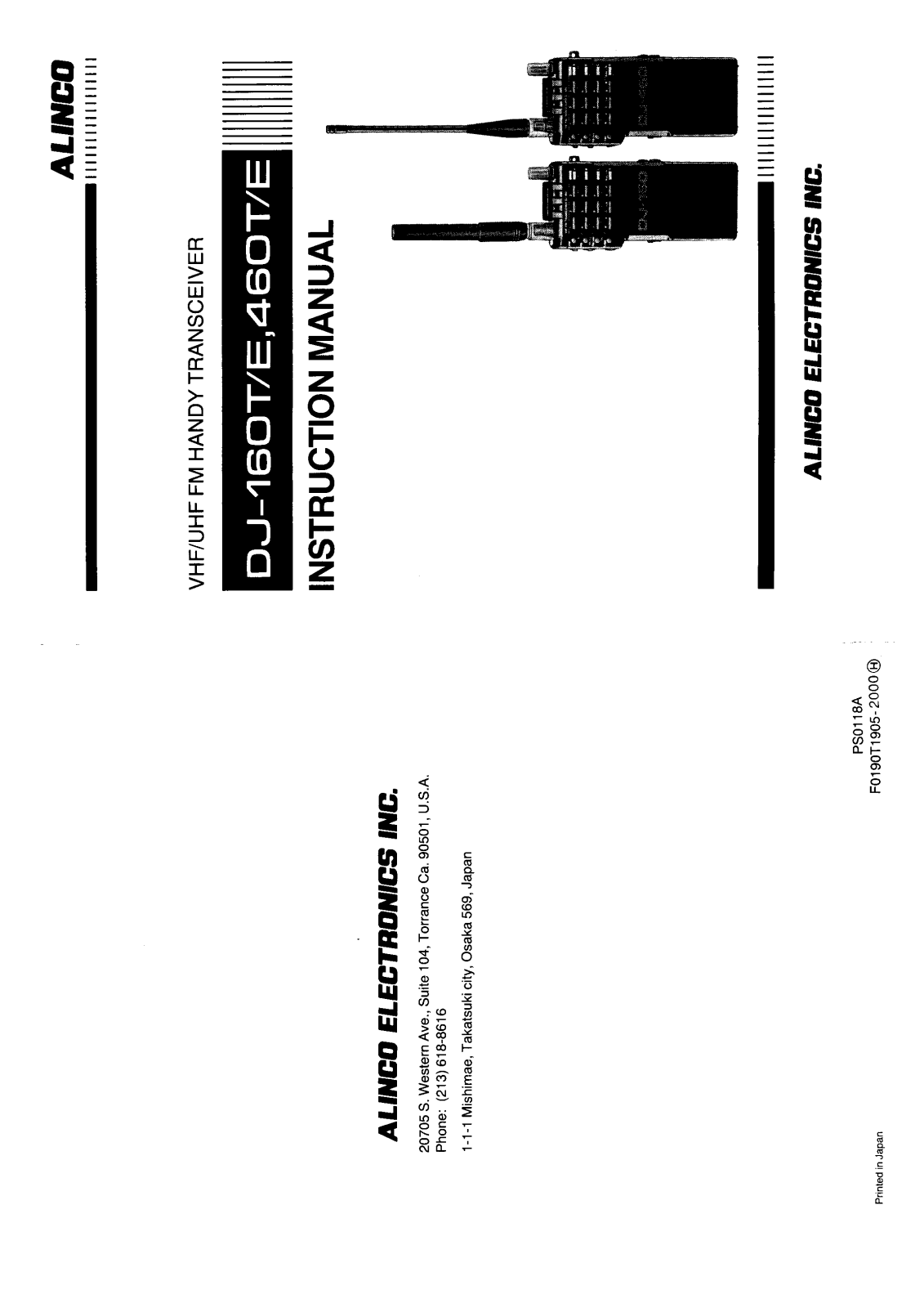 Alinco DJ160T, DJ160E, DJ460T, DJ460E User Guide