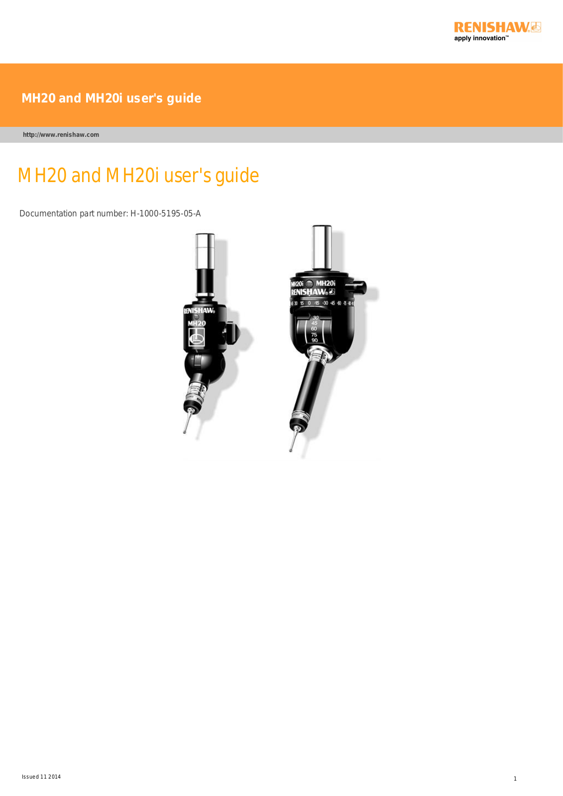 renishaw MH20, MH20i Users Guide