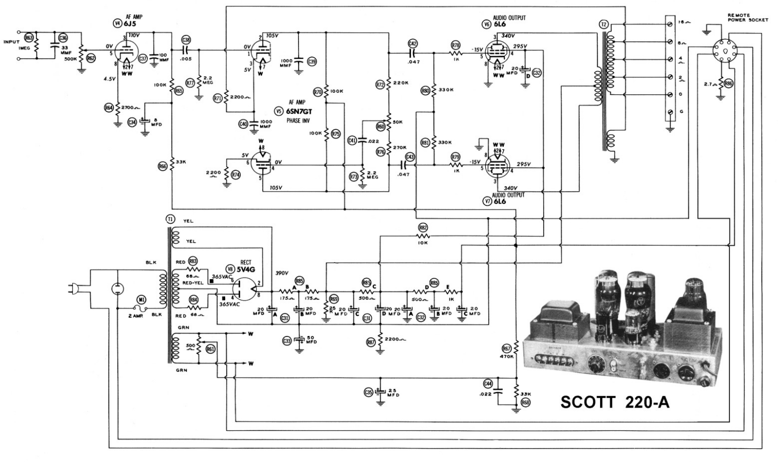 H.H. Scott 220-A Schematic