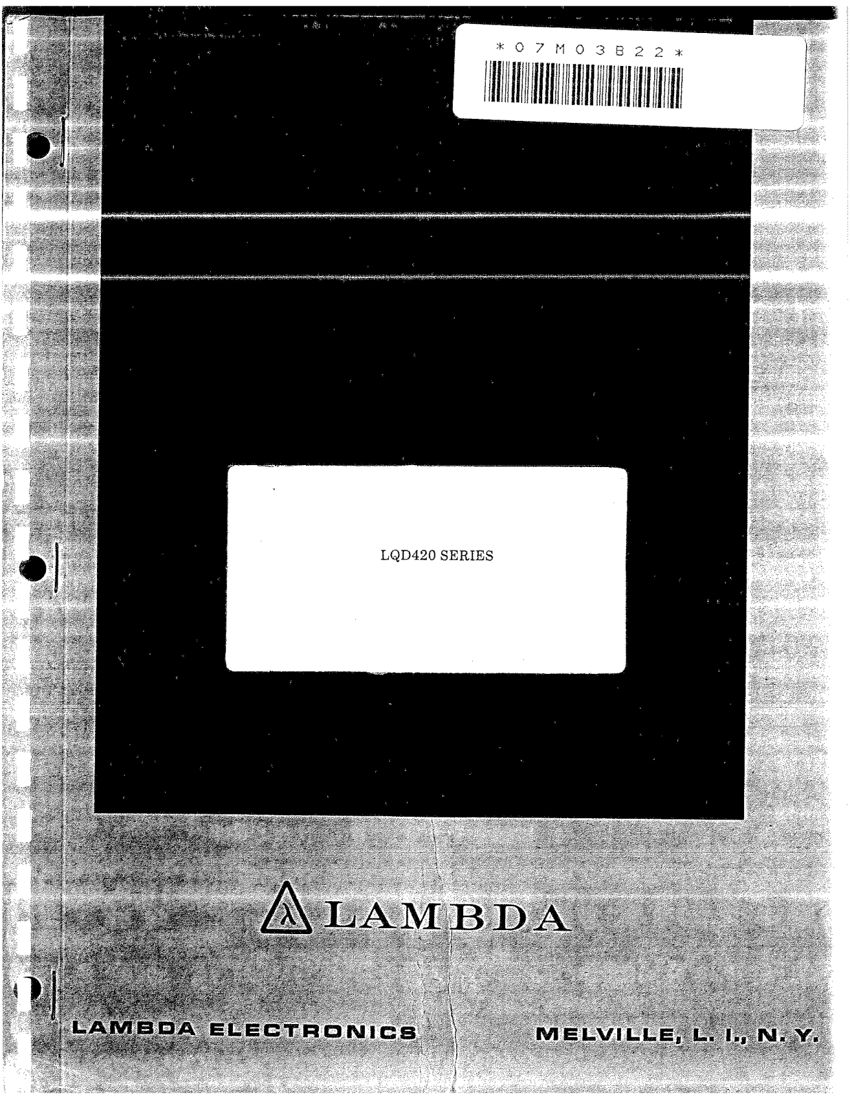 Lambda LQD-425, LQD-424, LQD-423, LQD-421, LQD-422 User Manual