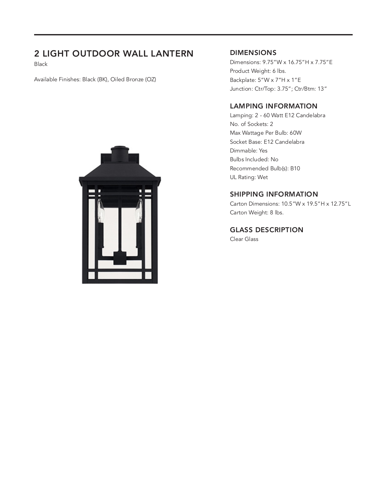 Lark Manor™ CPG10013 Specifications (Black) - ManualMachine.com