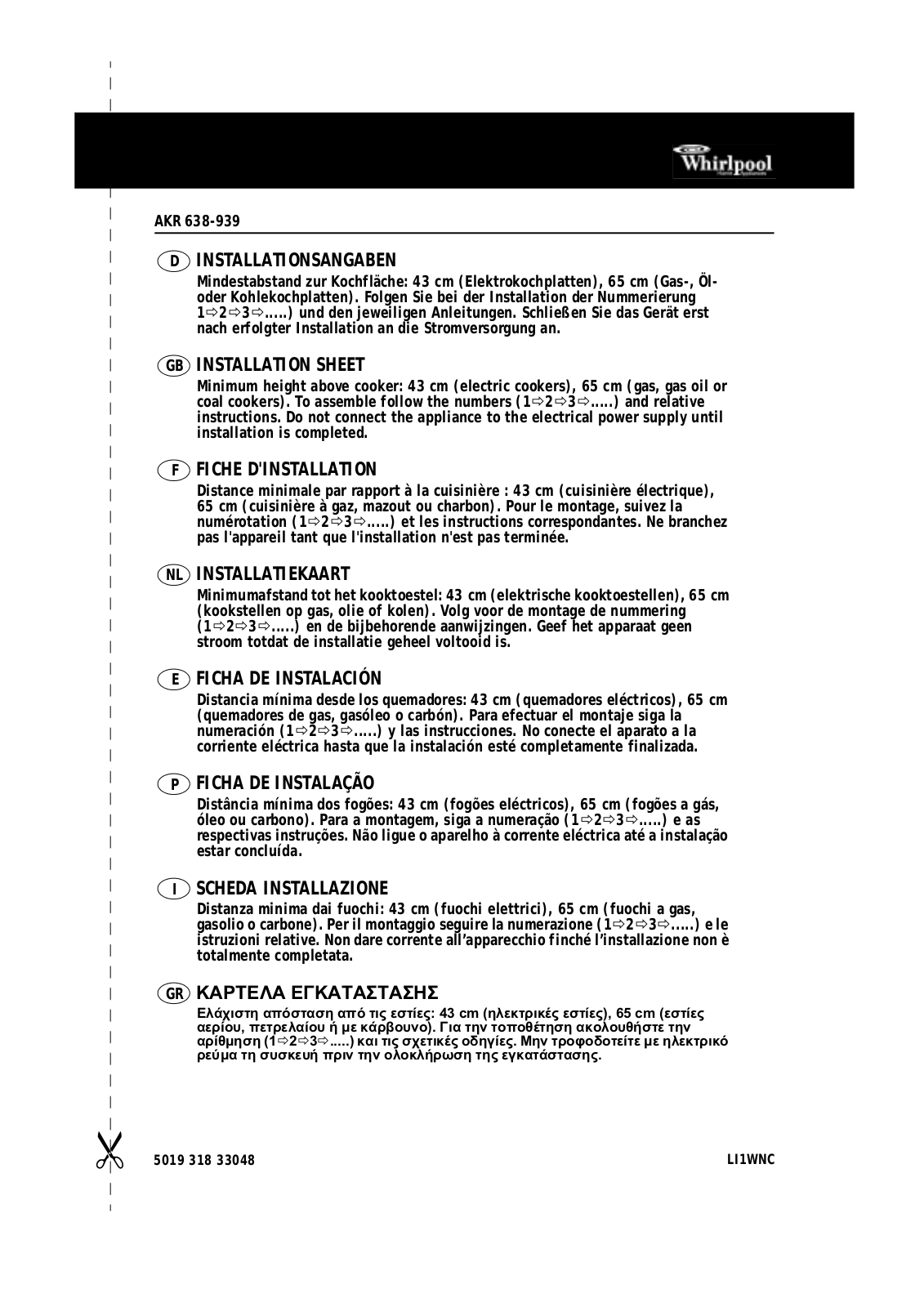 Whirlpool AKR 939 IX, AKR 639 IX, AKR 639 WH INSTRUCTION FOR USE