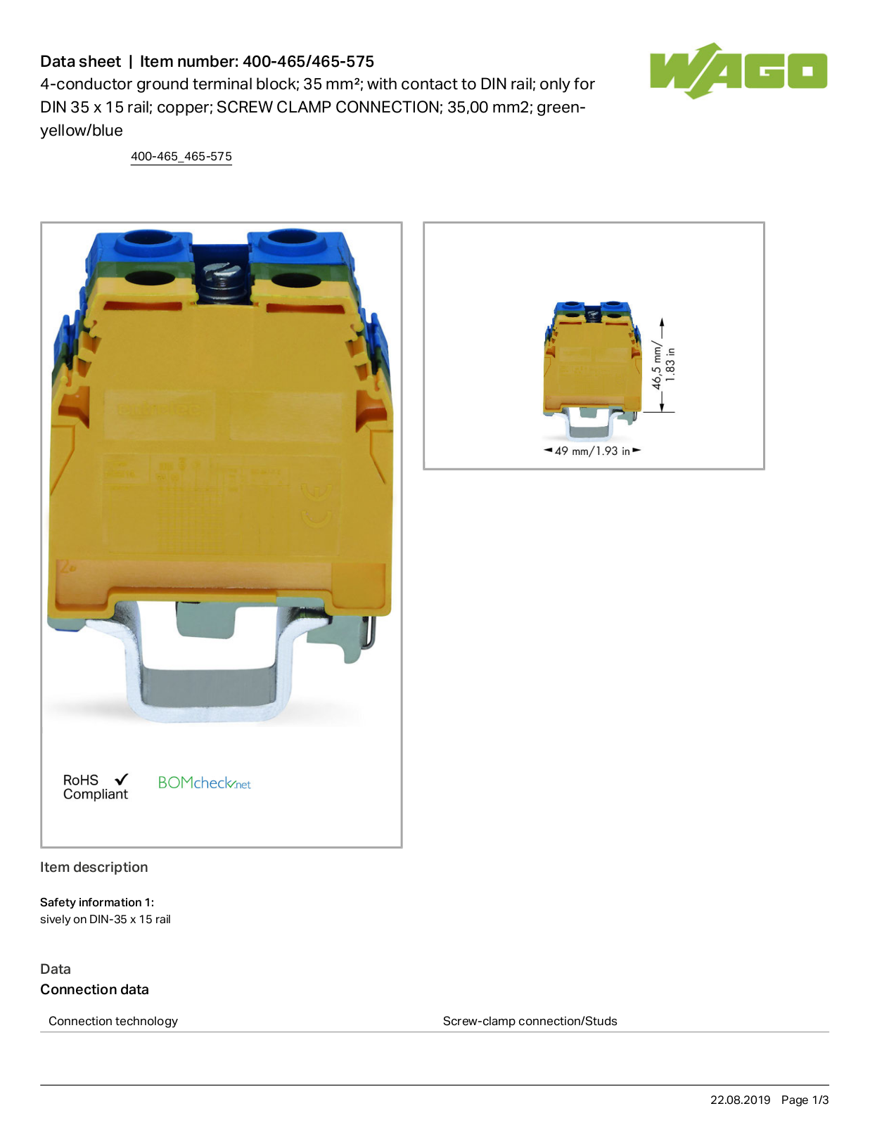 Wago 400-465/465-575 Data Sheet