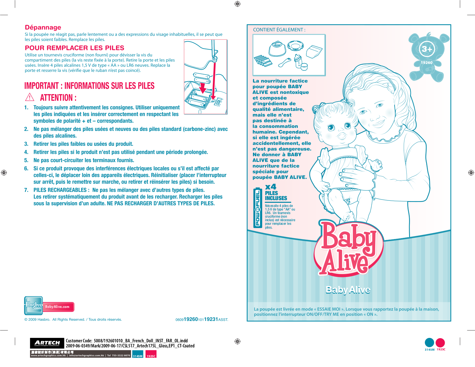 HASBRO BA BABY ALIVE User Manual