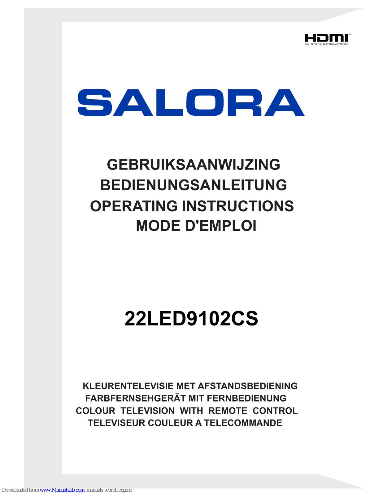 Salora 22LED9102S Operating Instructions Manual