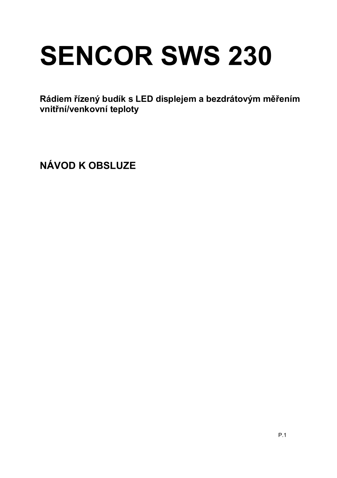 Sencor SWS 230 User Manual - ManualMachine.com