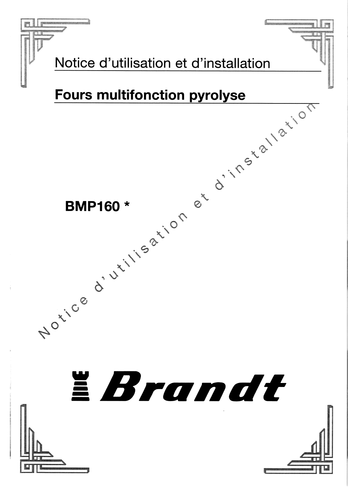 BRANDT BMP160X User Manual