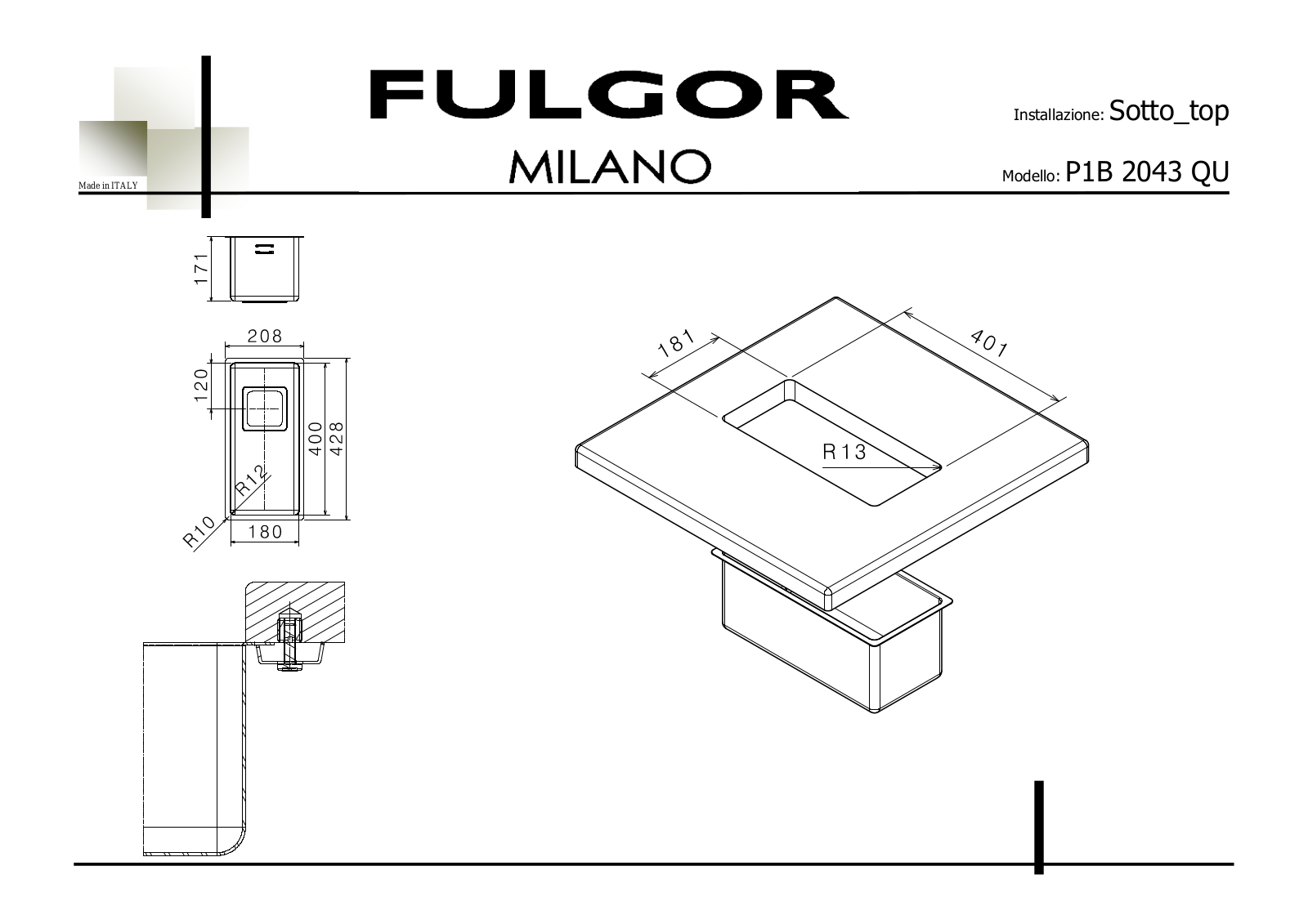 Fulgor Milano P1B 2043 QU User Manual