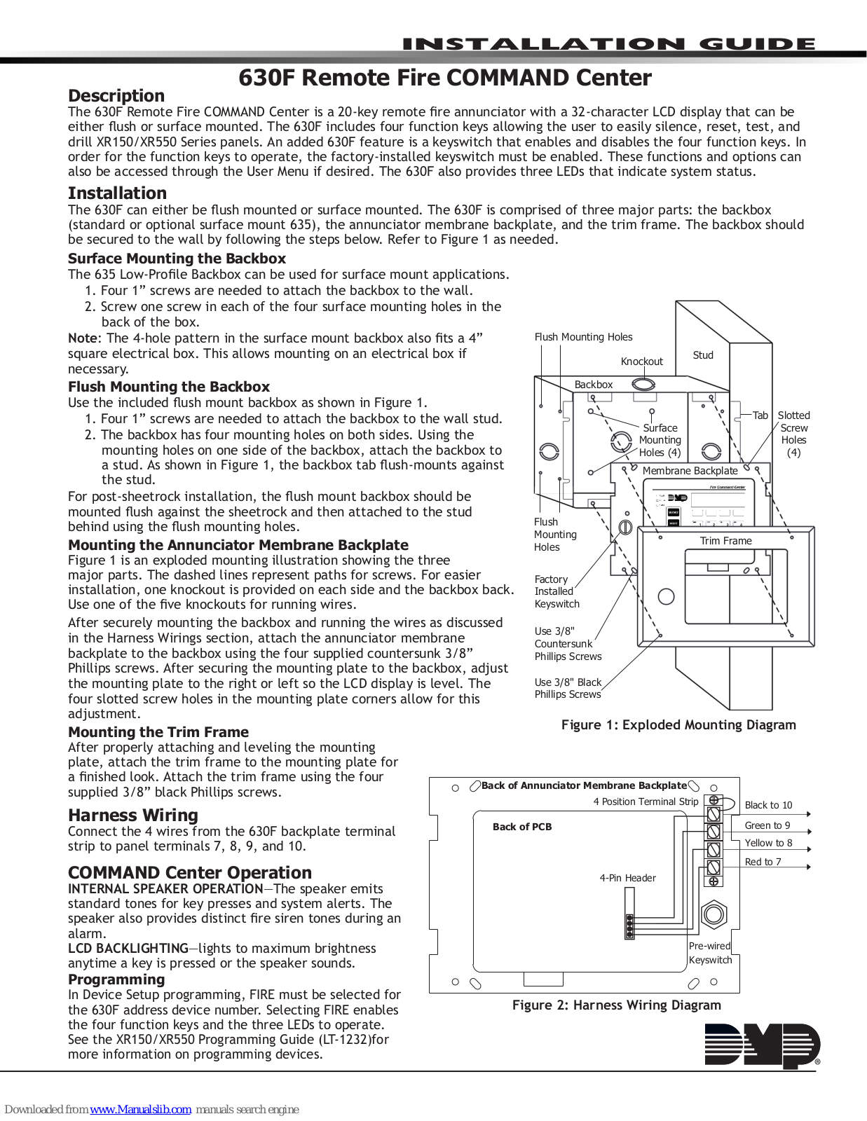 DMP Electronics 630F Installation Manual