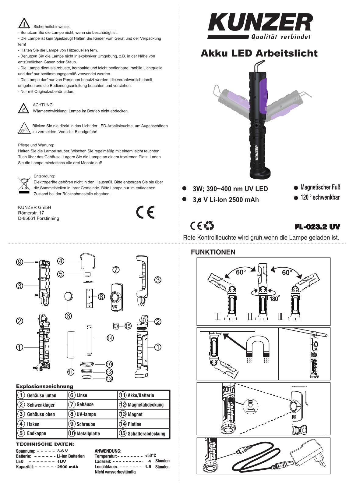 Kunzer PL-023.2 UV User guide