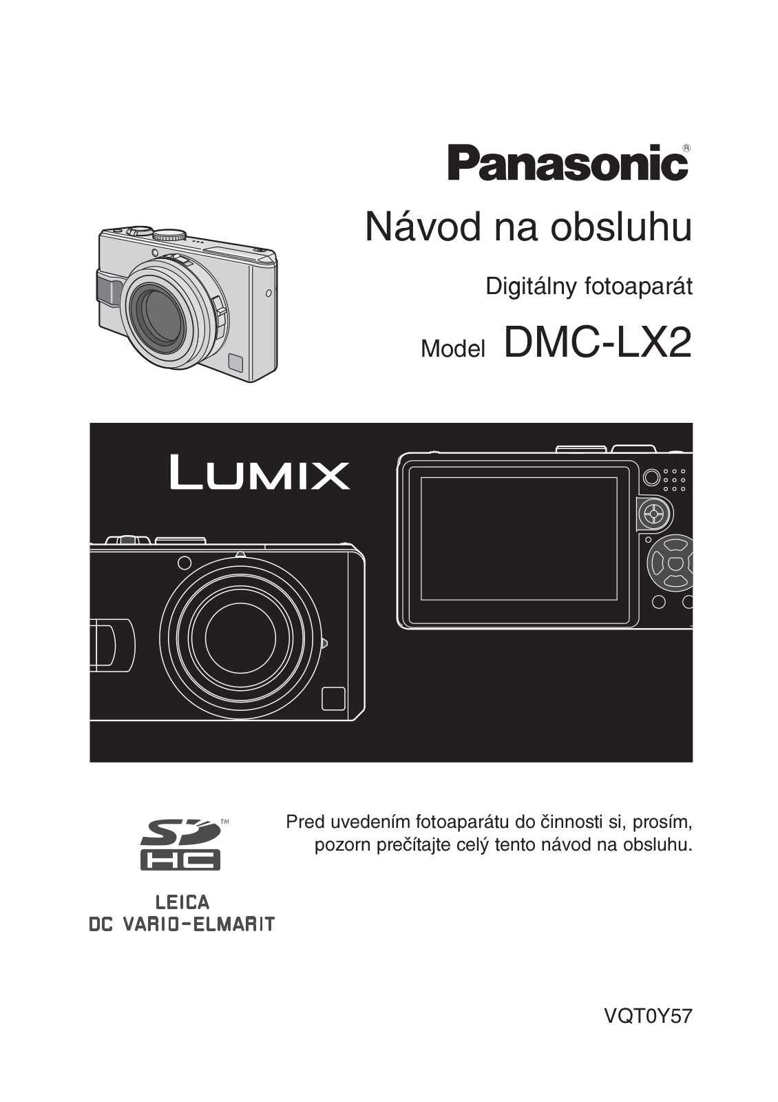 PANASONIC DMCLX2 User Manual