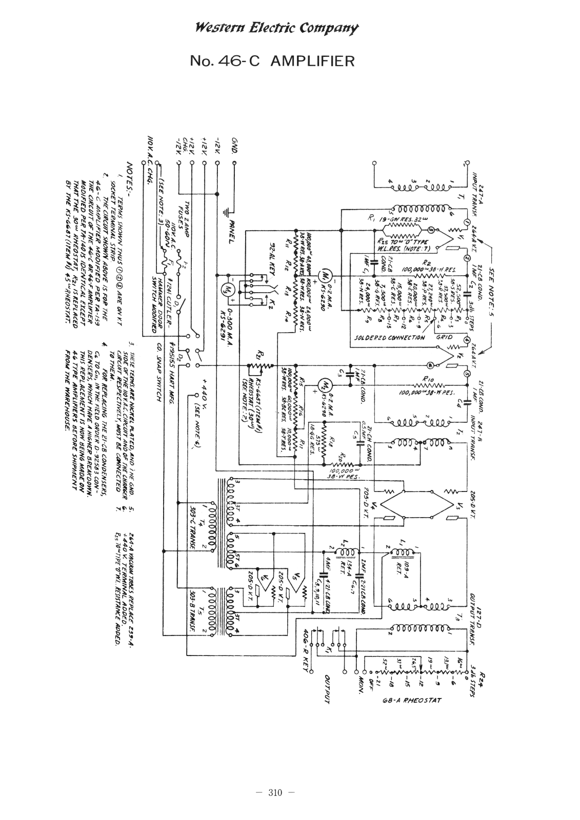 Western Electric 46-C Schematic