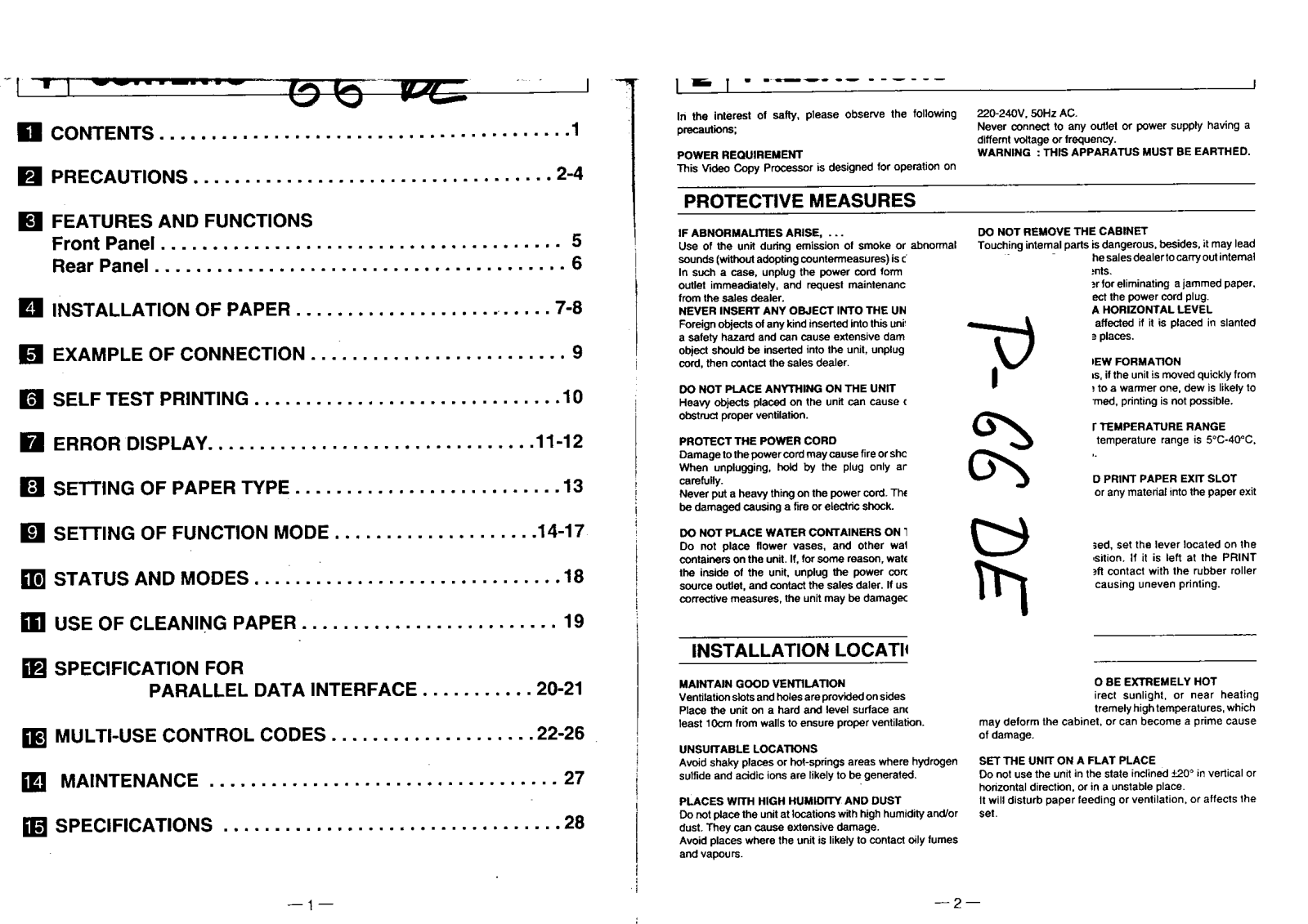 Mitsubishi P66DE User manual