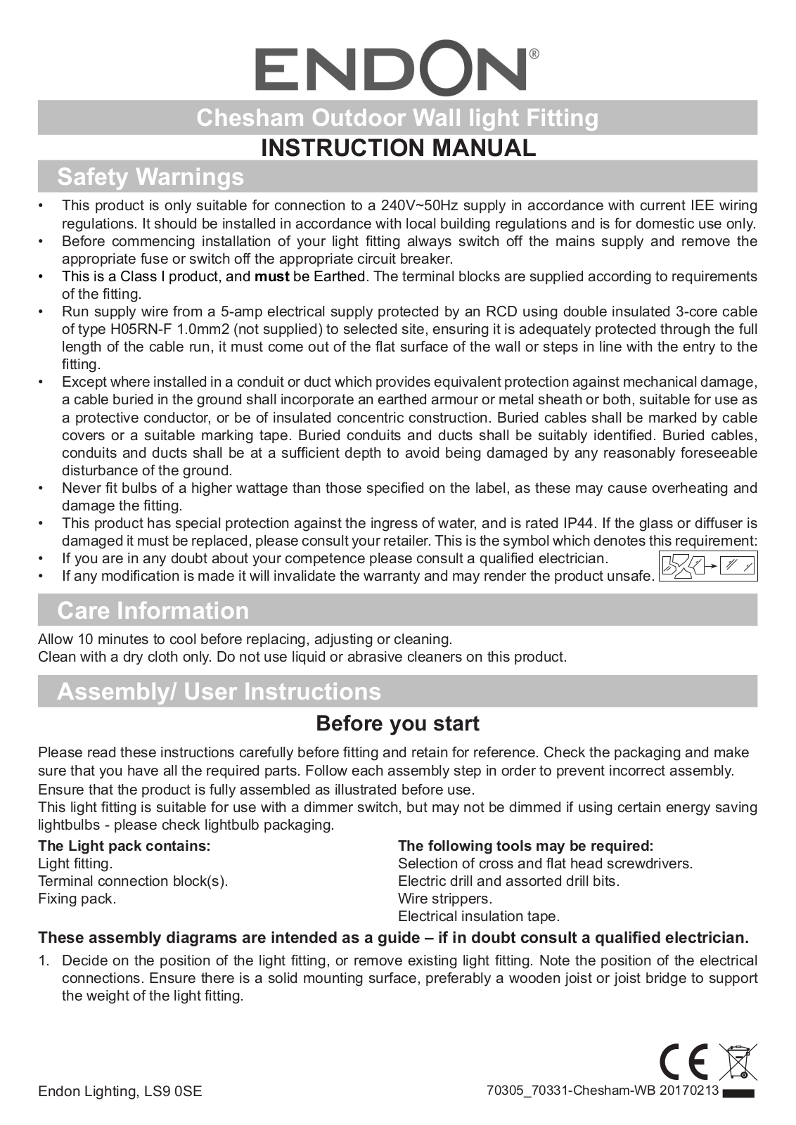 Endon Lighting 70331 User Manual - ManualMachine.com