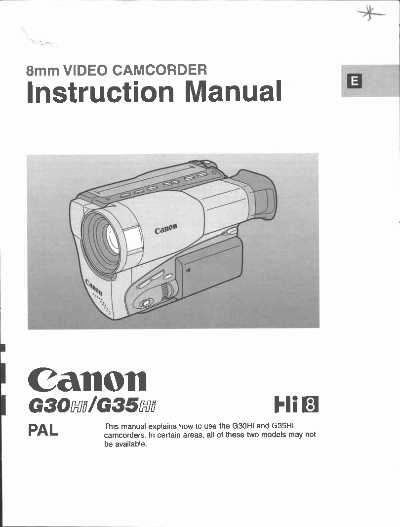 Canon G35, G30 User Manual