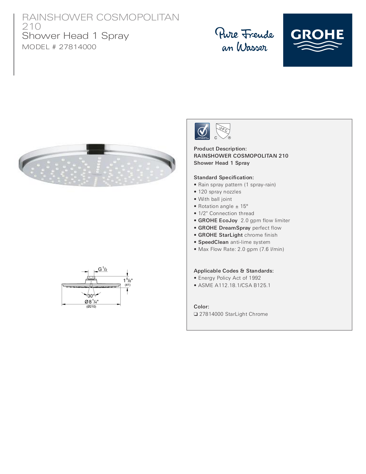 GROHE GRH4226 Specification - ManualMachine.com