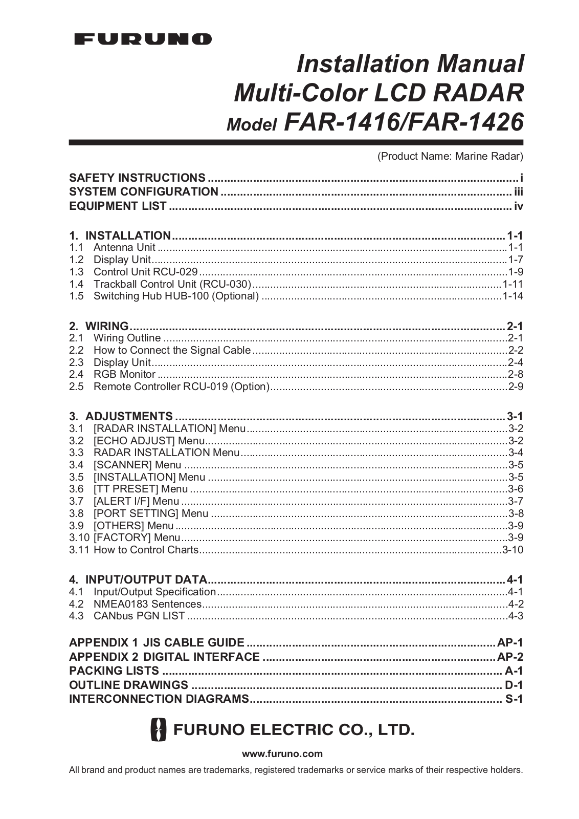 Furuno FAR1426 Installation Guide - ManualMachine.com