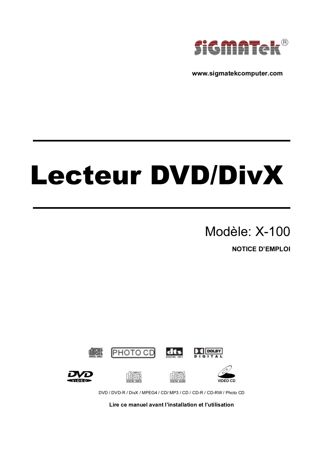 Sigmatek X-100 User Manual - ManualMachine.com