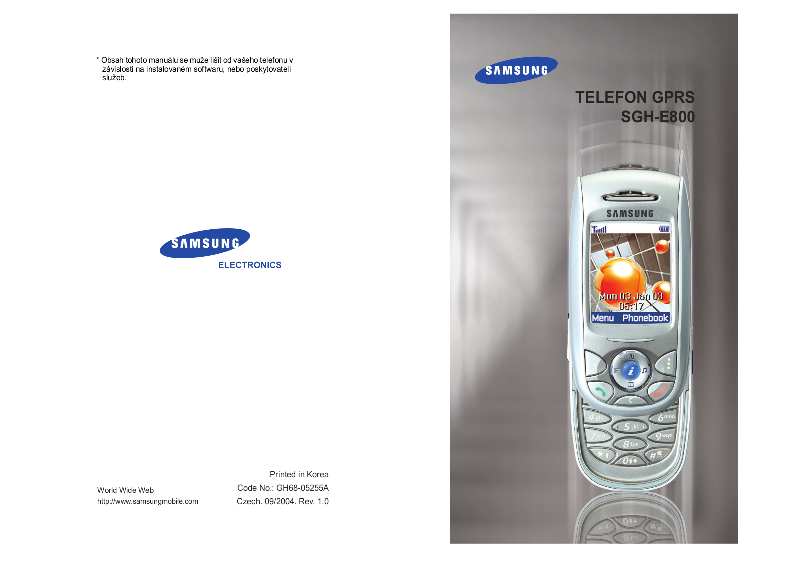 Samsung SGH-E800 User Manual