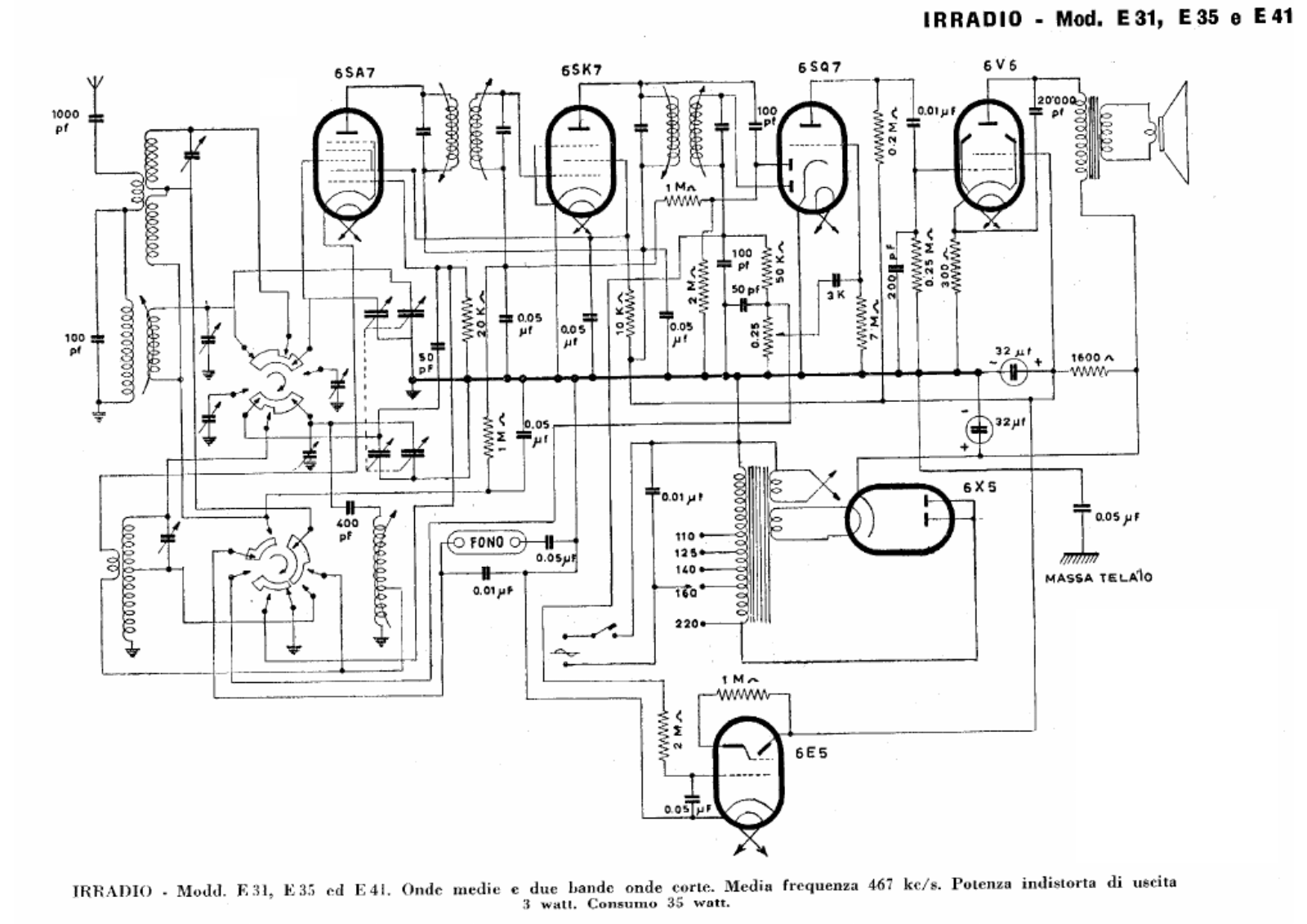 Irradio e31, e35, e41 schematic