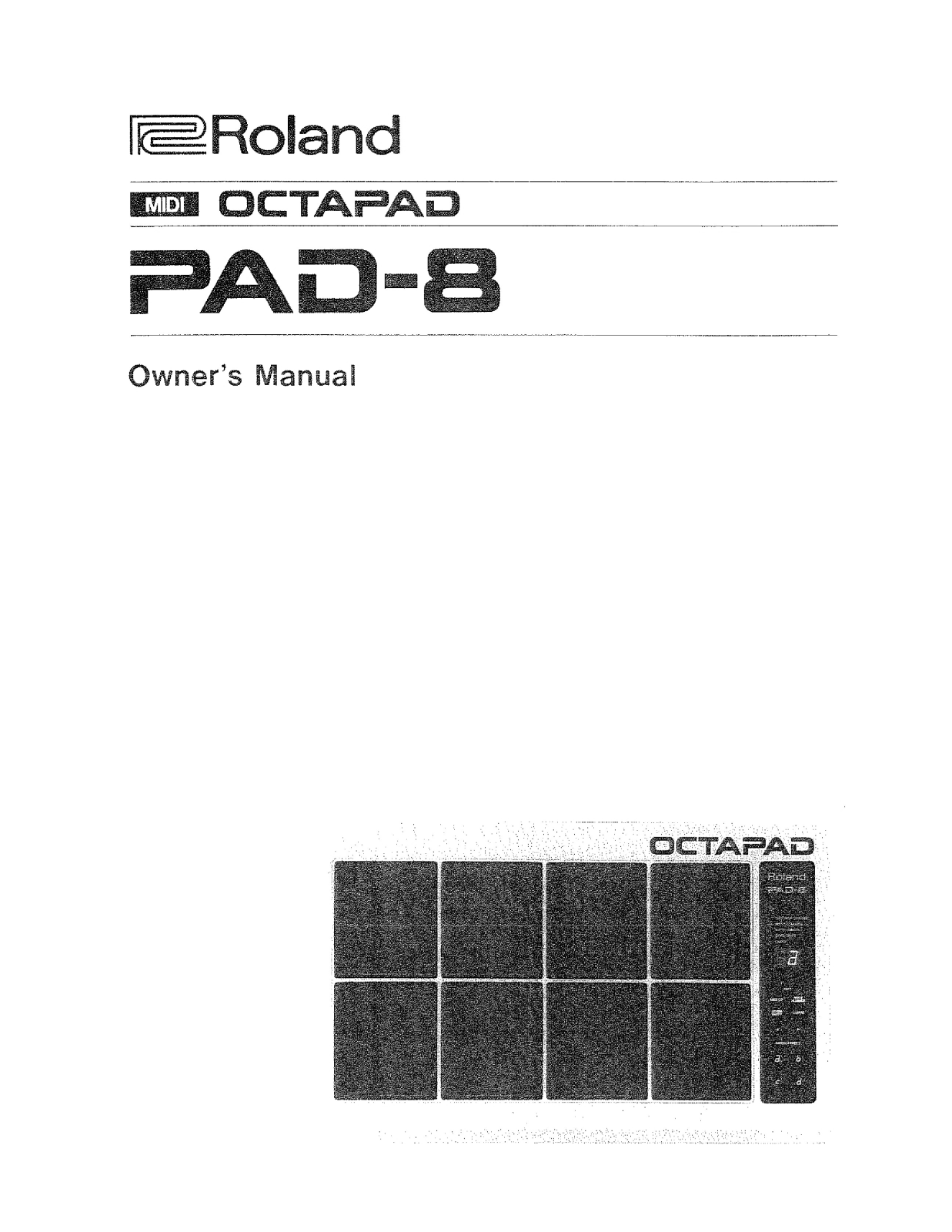 Roland Corporation PAD-8 Owner's Manual