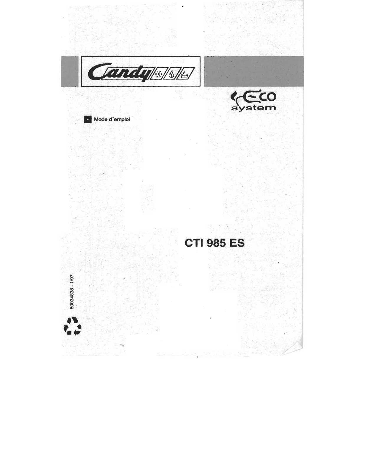 CANDY CTI985 ES User Manual