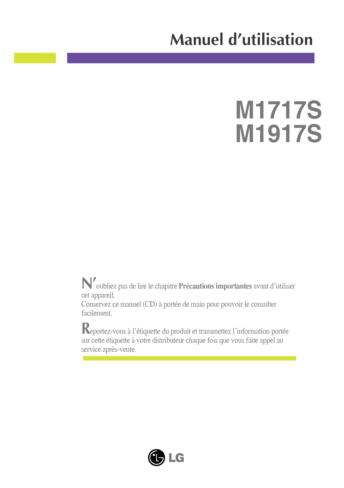 LG M1917S-SN User Manual