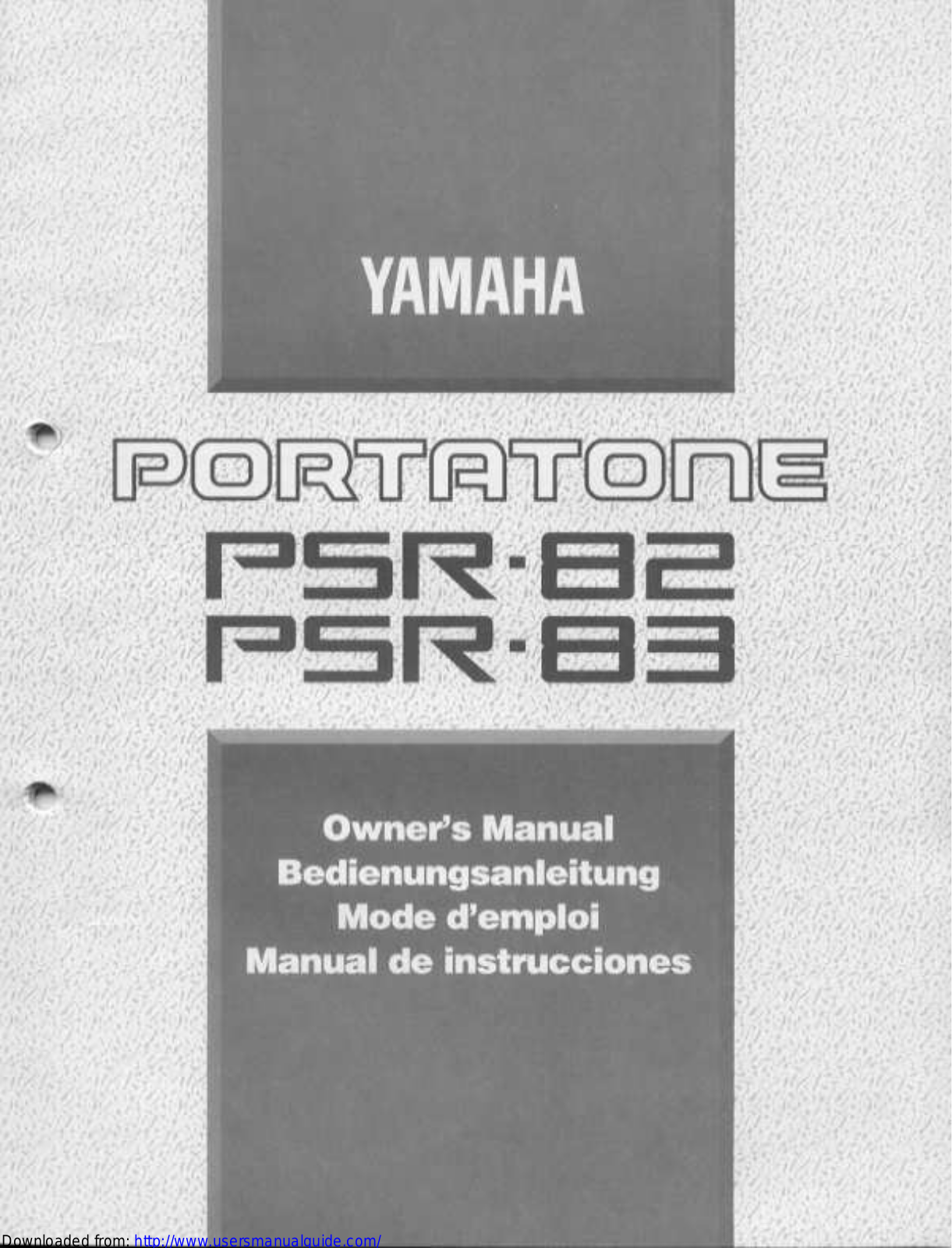 Yamaha Audio PSR-83, PSR-82 User Manual