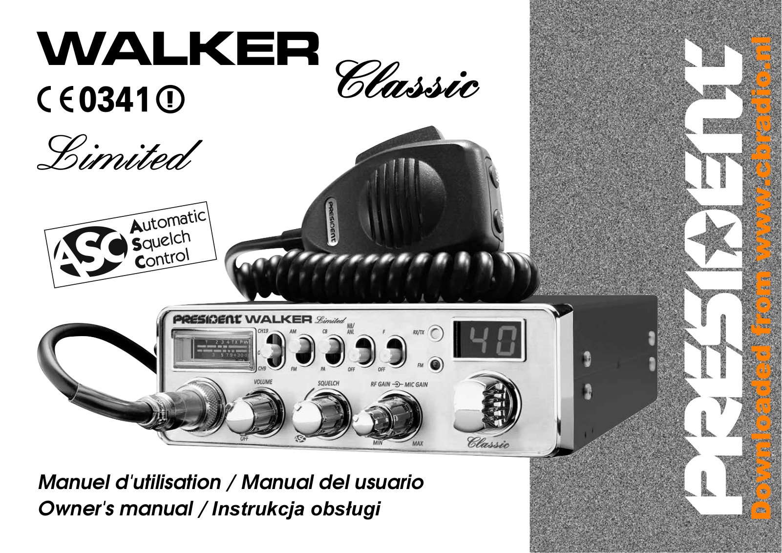 PRESIDENT WALKER ASC Classic Owner's Manual