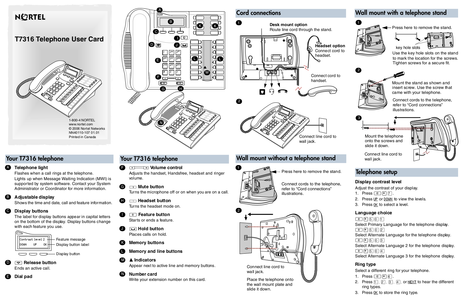 Avaya T7316 User Manual